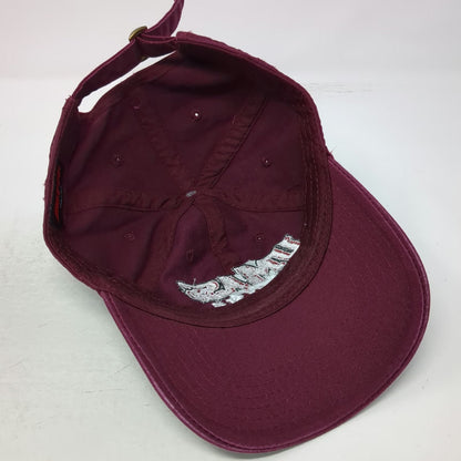 Otto UMass Dining Baseball Cap Red One Size Hat Embroidered Cotton Slideback