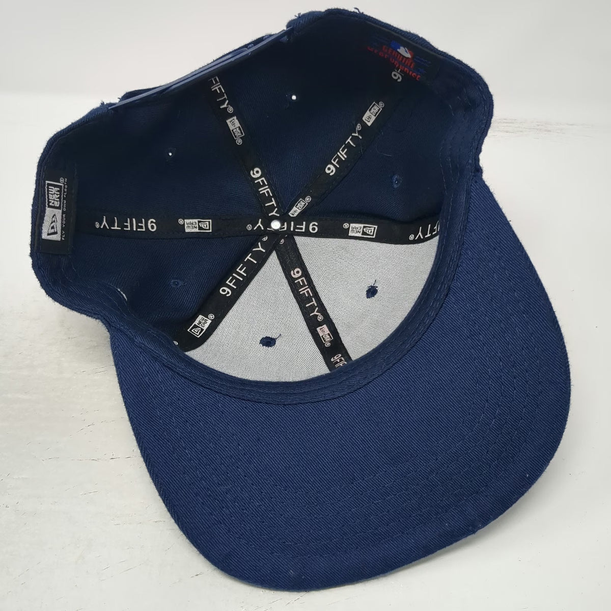 New Era MLB Los Angeles Dodgers Snapback Hat Blue One Size 9FIFTY Flat Brim Logo
