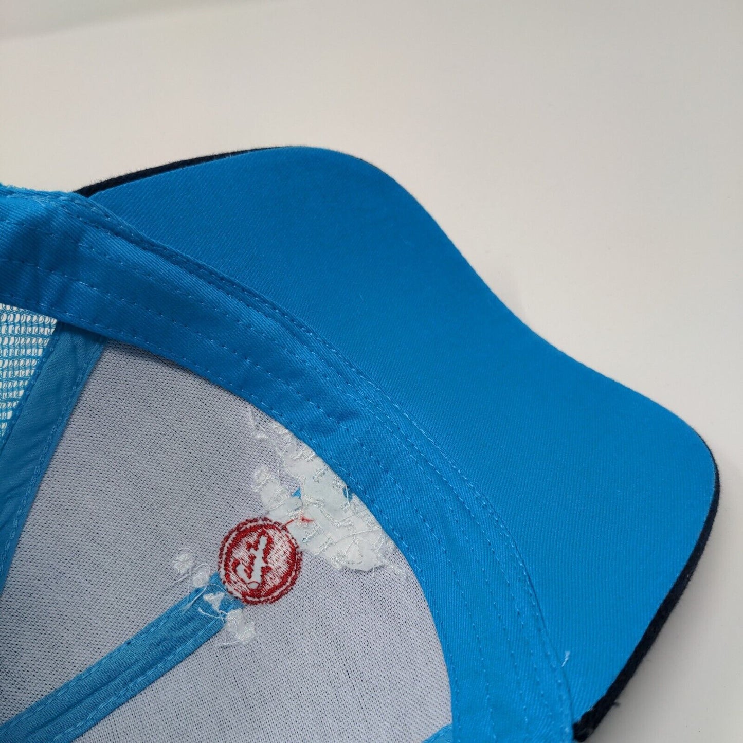 Seven Devils Whsikey Strapback Hat Blue OSFA Adjustable Embroidered Mesh Back