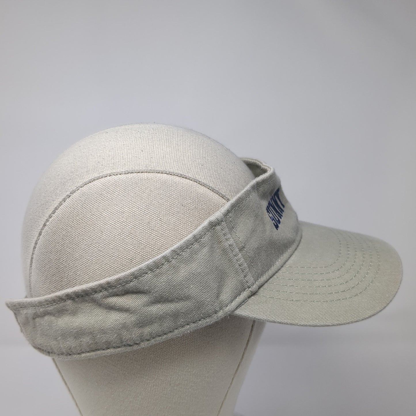 Sunny Isles Sun Visor Hat Beige One Size Adjustable Strap Embroidered Kaufman