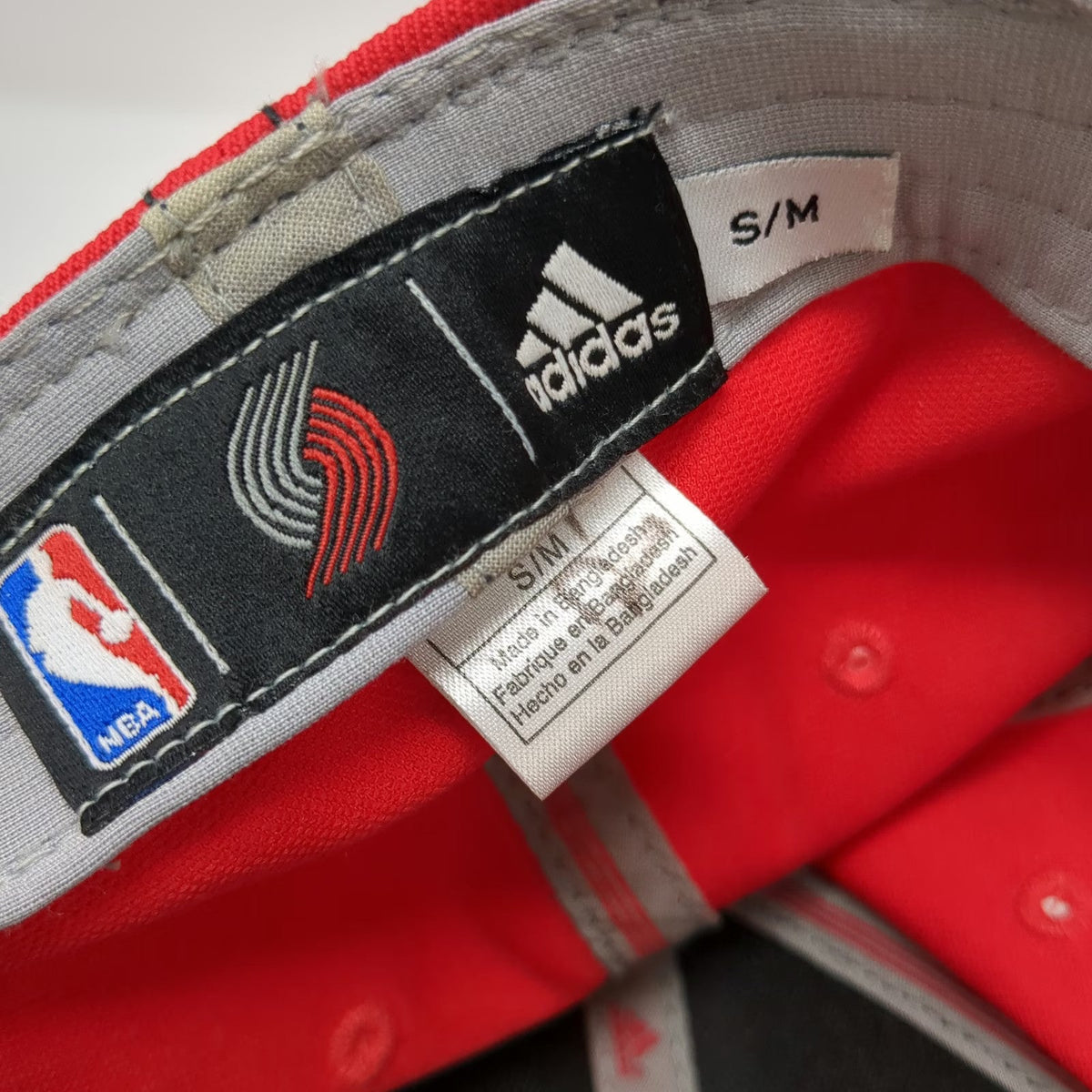 Portland Trail Blazers NBA Adidas Baseball Cap Red M Stretch Fit Logo Team Hat