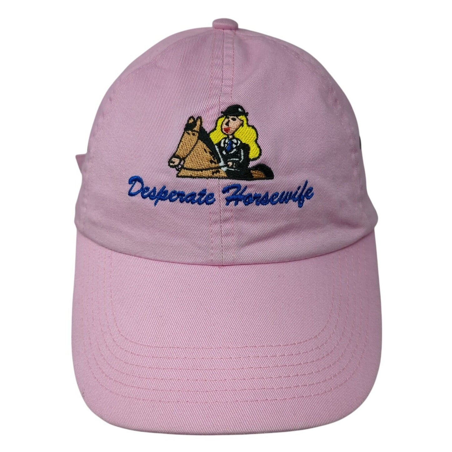 Desperate Horsewife Slideback Hat Pink One Size Embroidered Harriton
