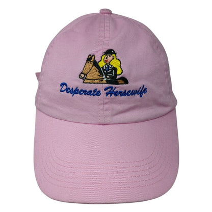 Desperate Horsewife Slideback Hat Pink One Size Embroidered Harriton