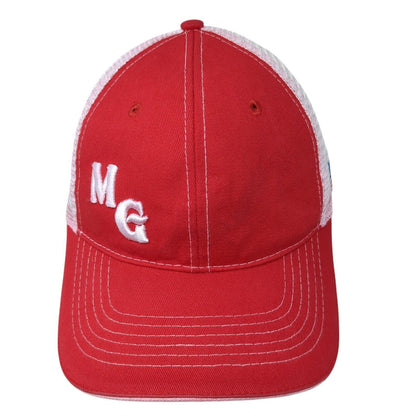 MG Boise ID Strapback Trucker Hat Red One Size Mesh Back Colorblock