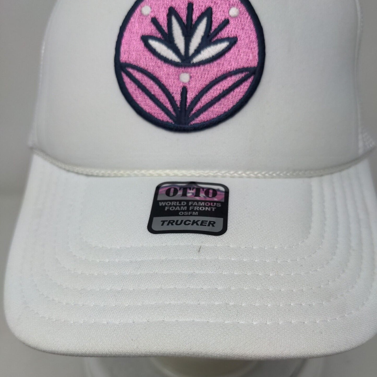 Lotus OK Let's Mahj Snapback Mesh Back Rope Trucker Hat White OSFM Otto