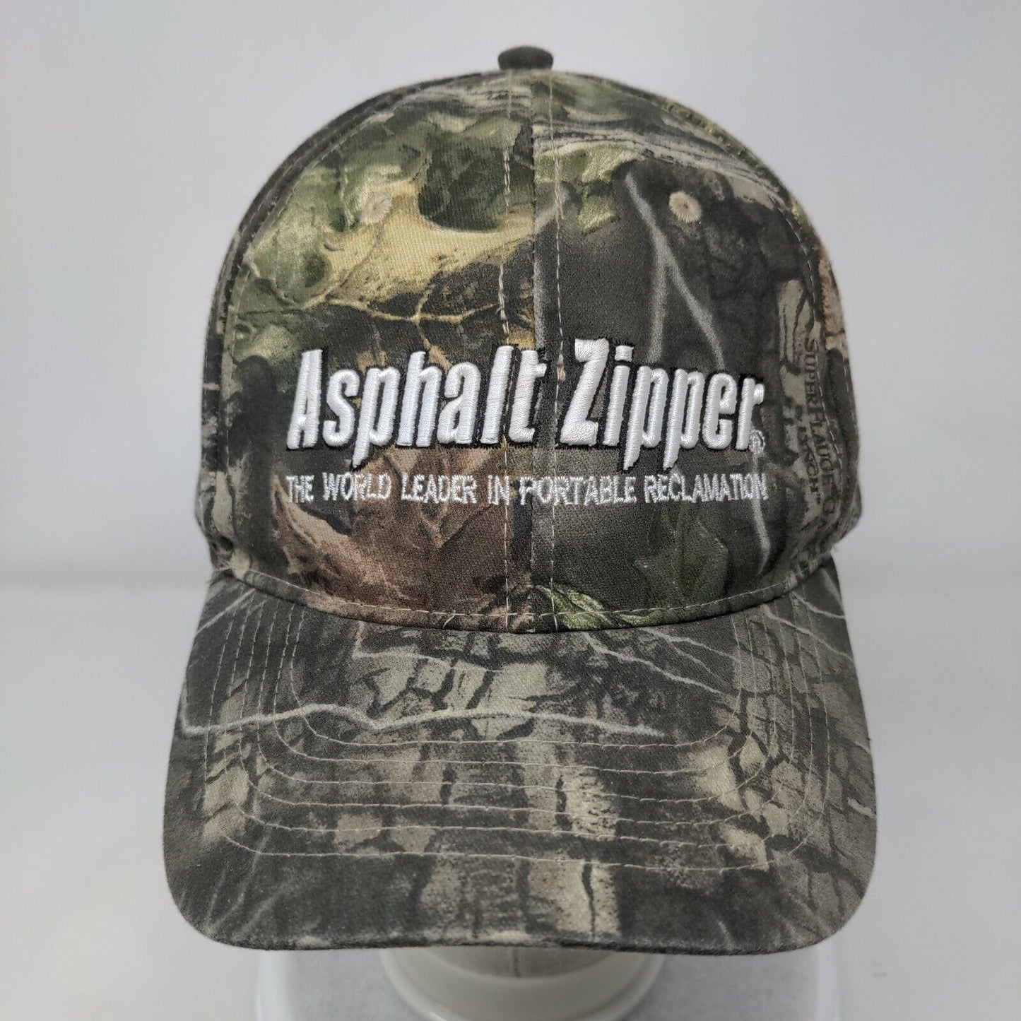 Asphalt Zipper Strapback Hat Camo One Size Embroidered 6 Panel