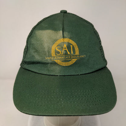 Simple Advantage Insurance Snapback Mesh Back Trucker Hat Green OSFA