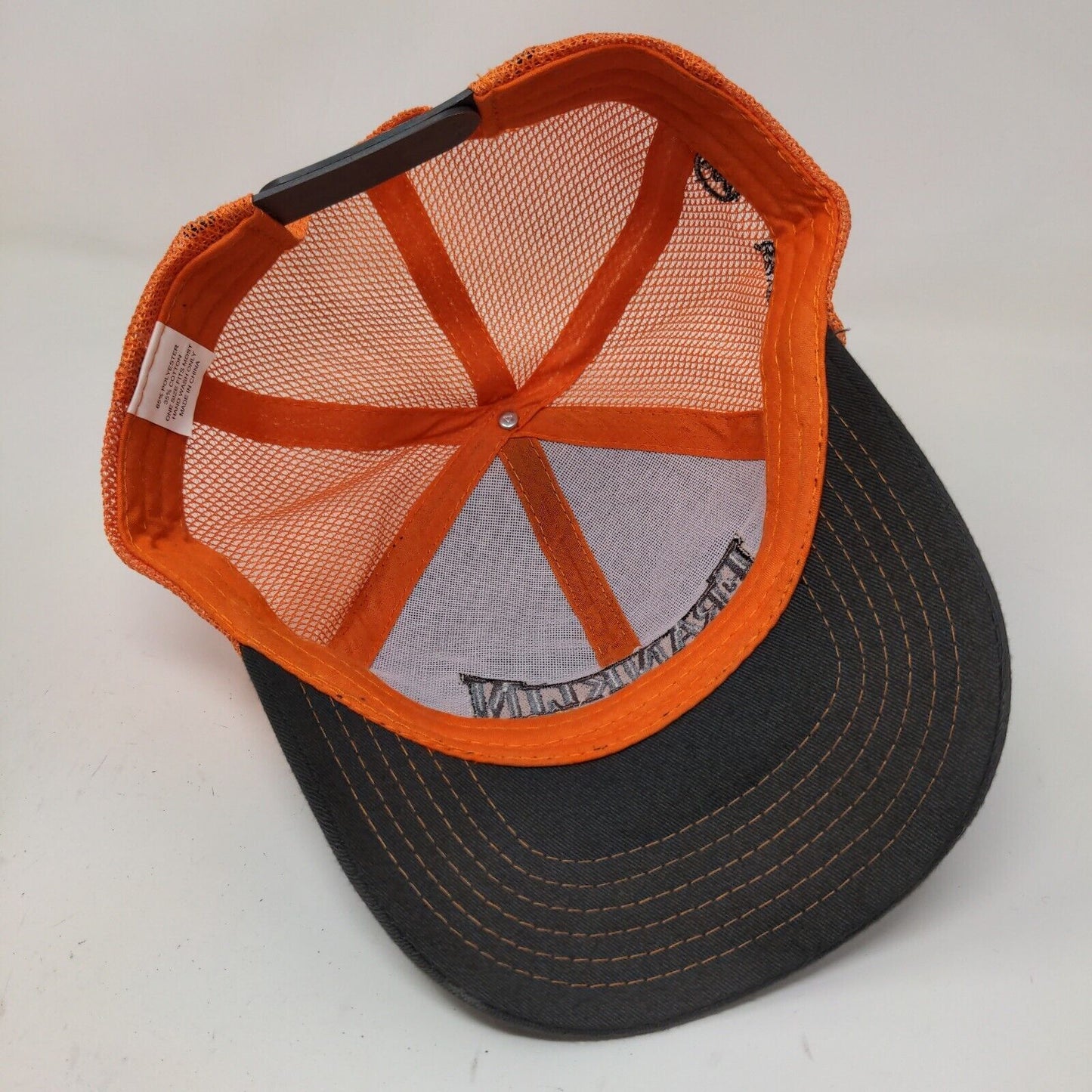 Franklin Equipment Mens Snapback Mesh Back Hat Gray Orange Size OSFM Embroidered