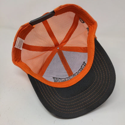 Franklin Equipment Mens Snapback Mesh Back Hat Gray Orange Size OSFM Embroidered