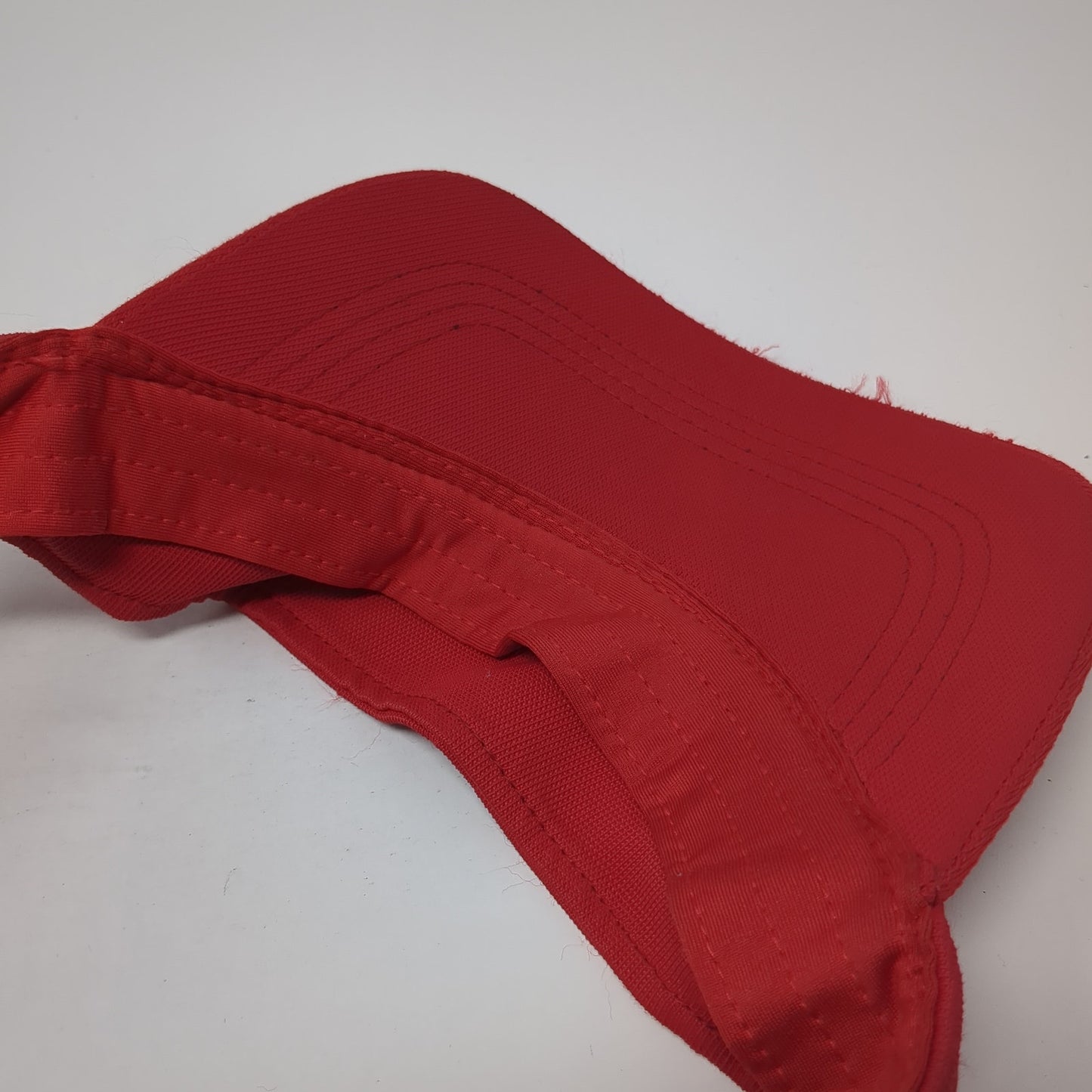 Sport-Tek Strapback Visor Hat Red One Size Adjustable Solid Blank