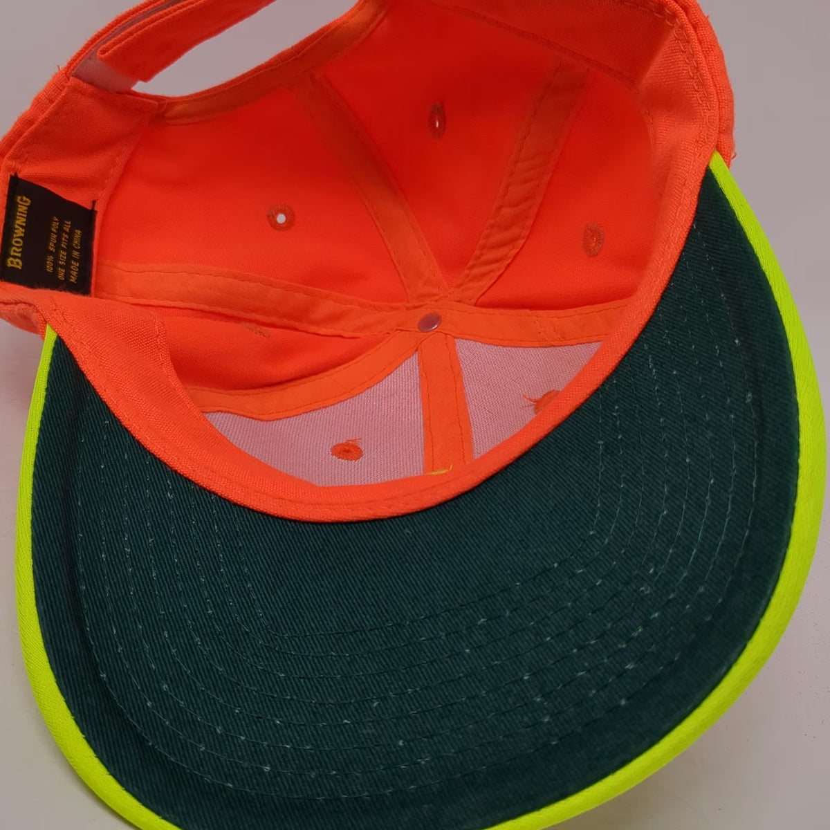 Browning Baseball Cap Orange Green One Size Buckmark Logo Outdoors Hunting Hat