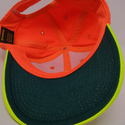 Browning Baseball Cap Orange Green One Size Buckmark Logo Outdoors Hunting Hat