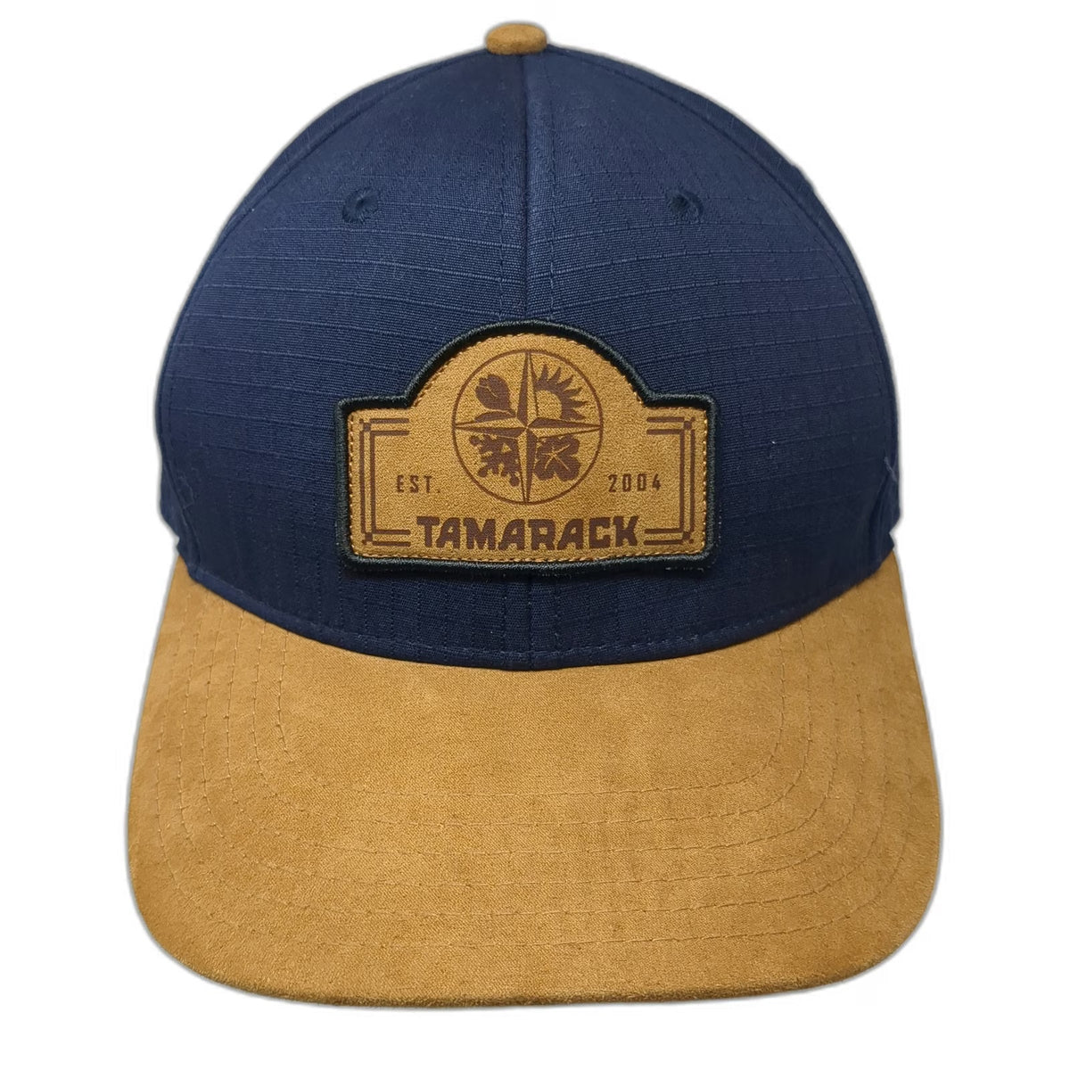 Pukka Baseball Cap Blue OSFM Tamarack Est 2004 Suede Brim Slideback Patch Hat