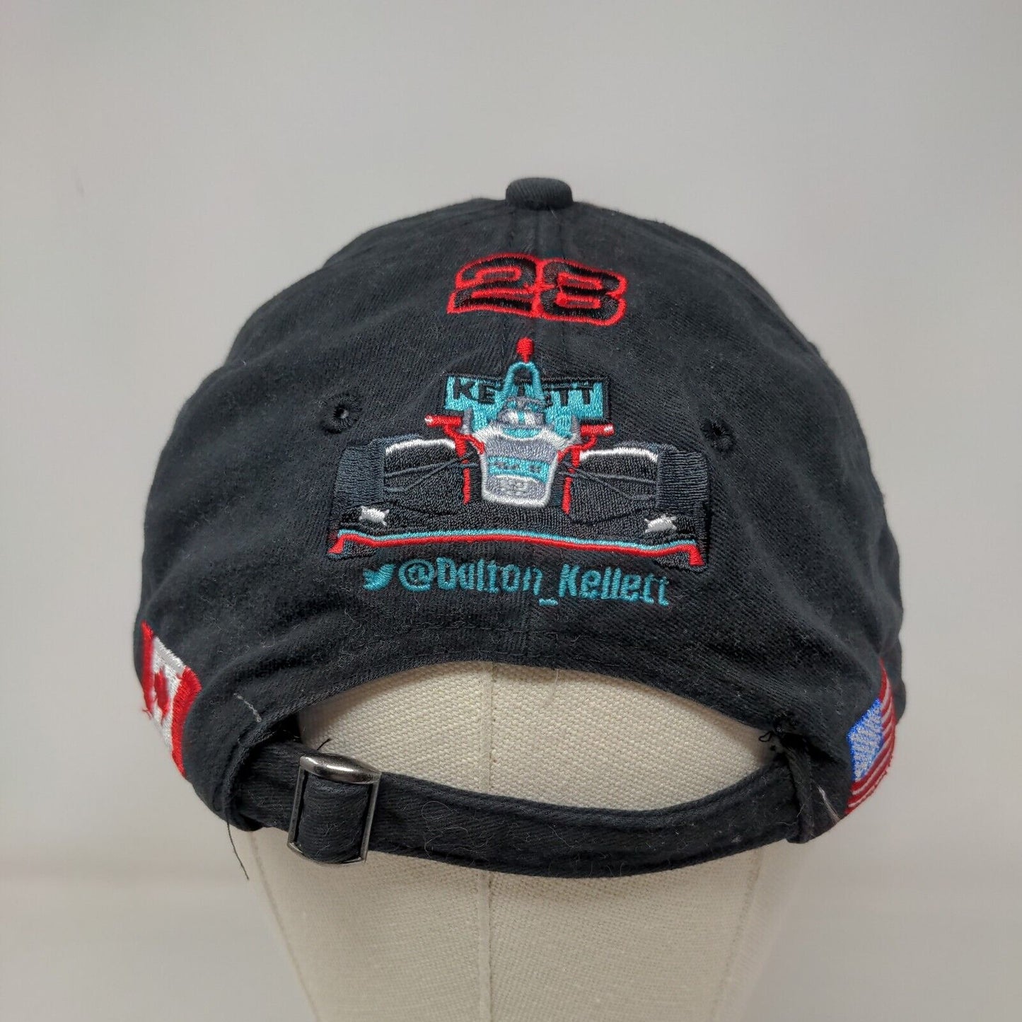 Head Shots Mens Slideback Hat Black OSFM K Line Dalton Kellet Andretti #28 Logos