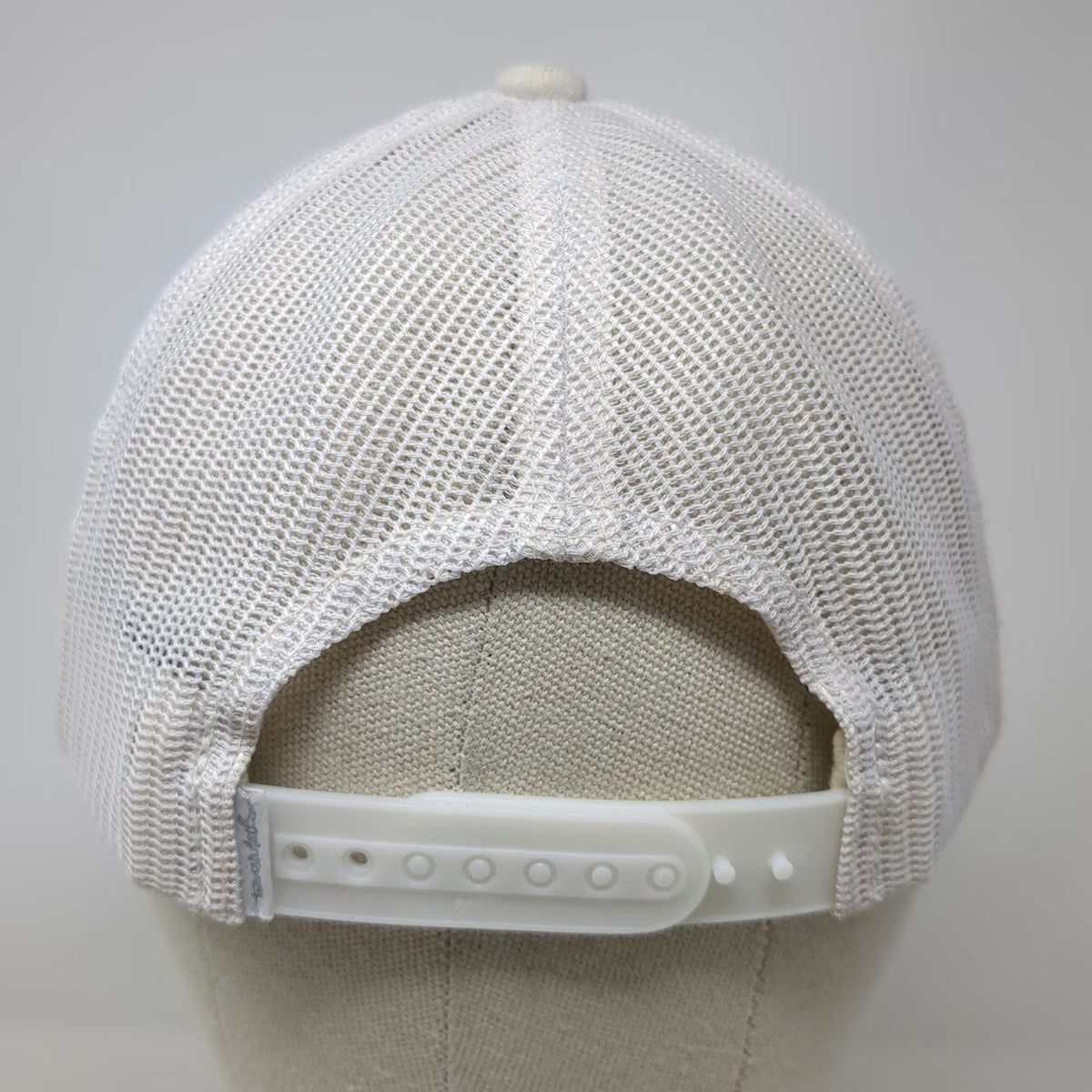 TravisMathew Trucker Hat White Blue Gray One Size Mesh Back Striped Structured