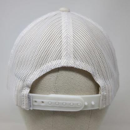 TravisMathew Trucker Hat White Blue Gray One Size Mesh Back Striped Structured