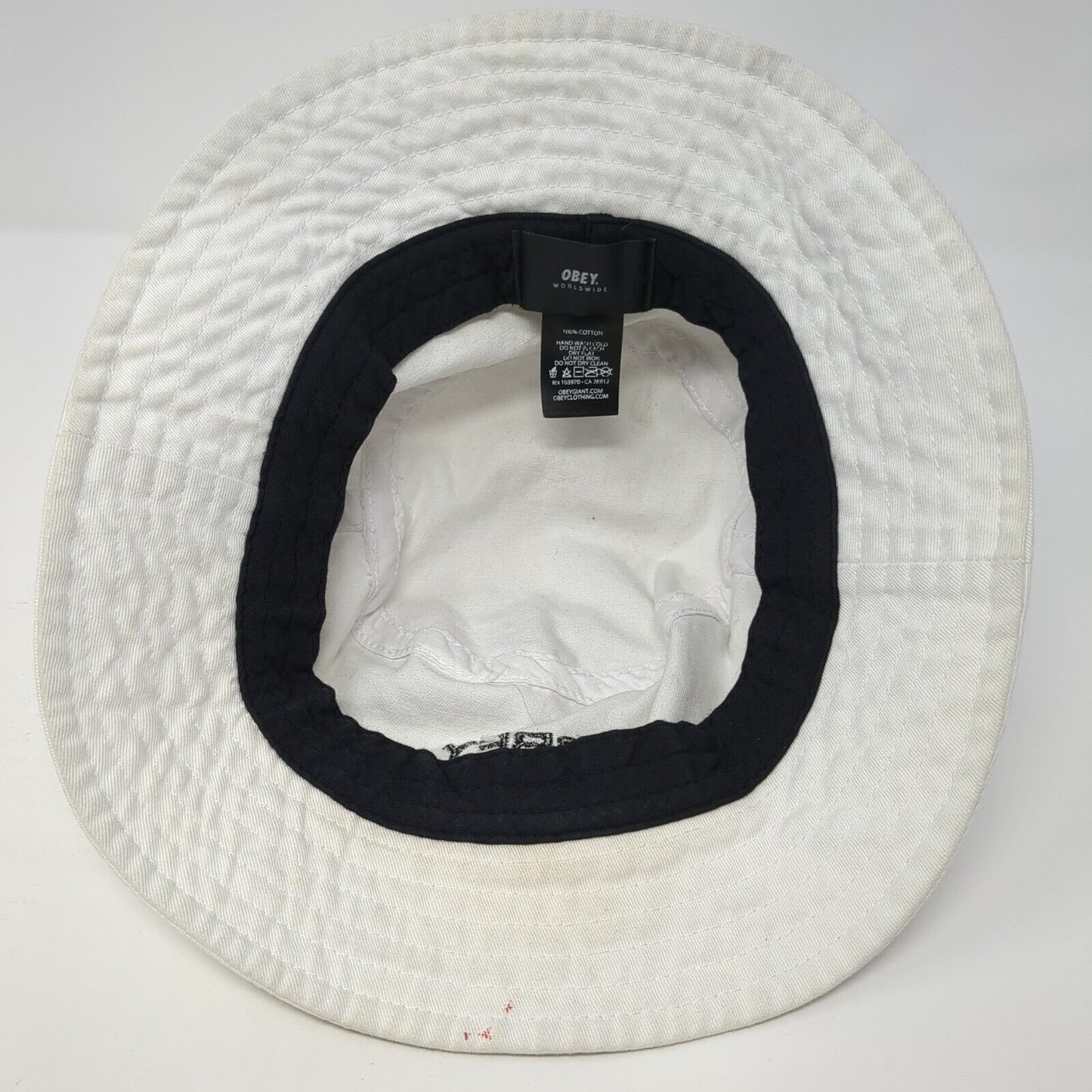 OBEY Bucket Hat White One Size Lightweight Embroidered Camp Fishing Outdoor