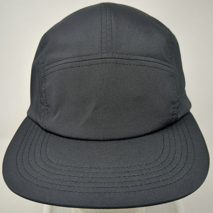 Port Authority 5 Panel Black One Size Performance Flat Brim Hat Strapback Buckle