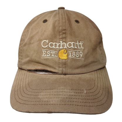 Carhartt Est. 1889 Strapback Hat Tan One Size Embroidered 6 Panel