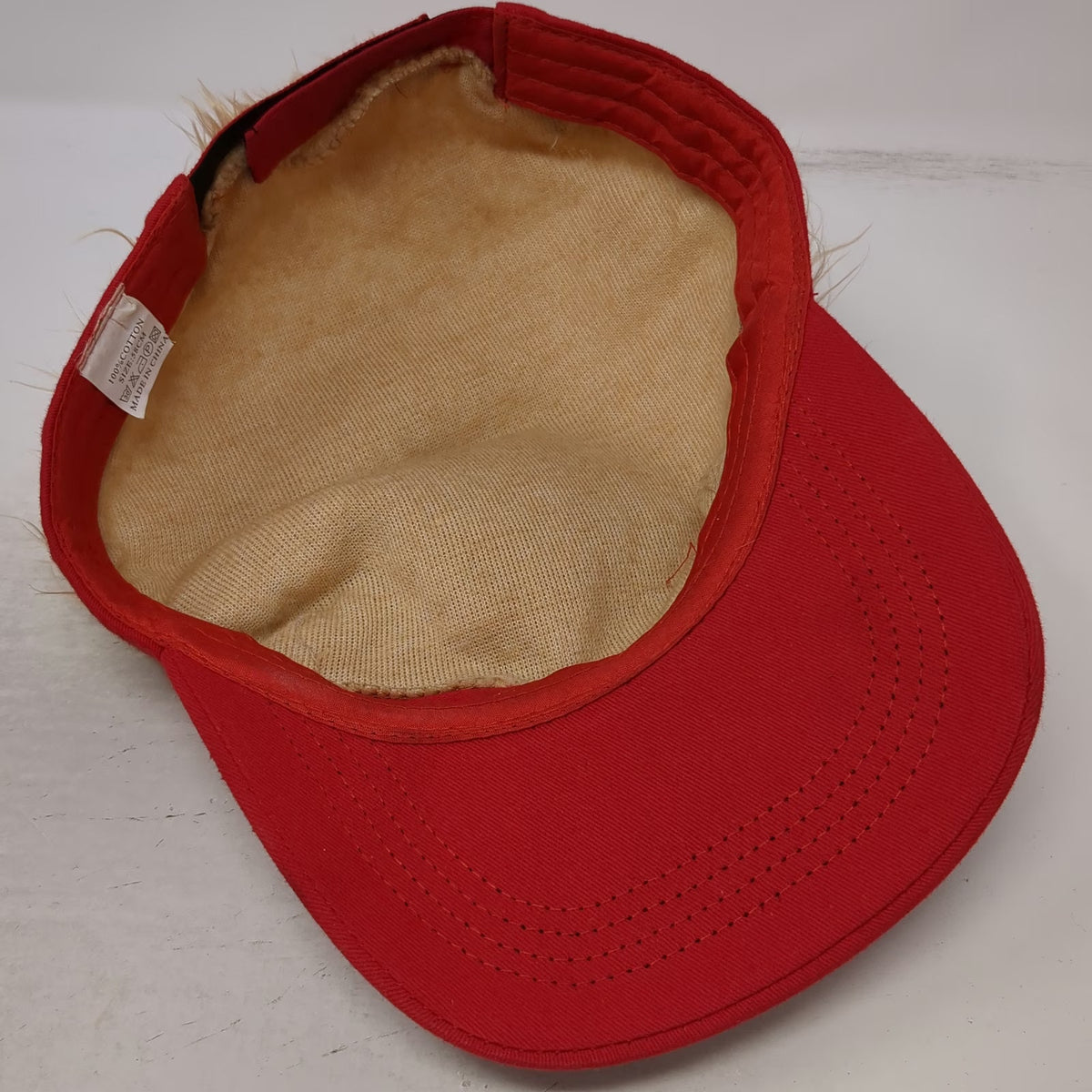 Red Baseball Cap One Size Blonde Hair Novelty Visor Costume Funny Party Hat
