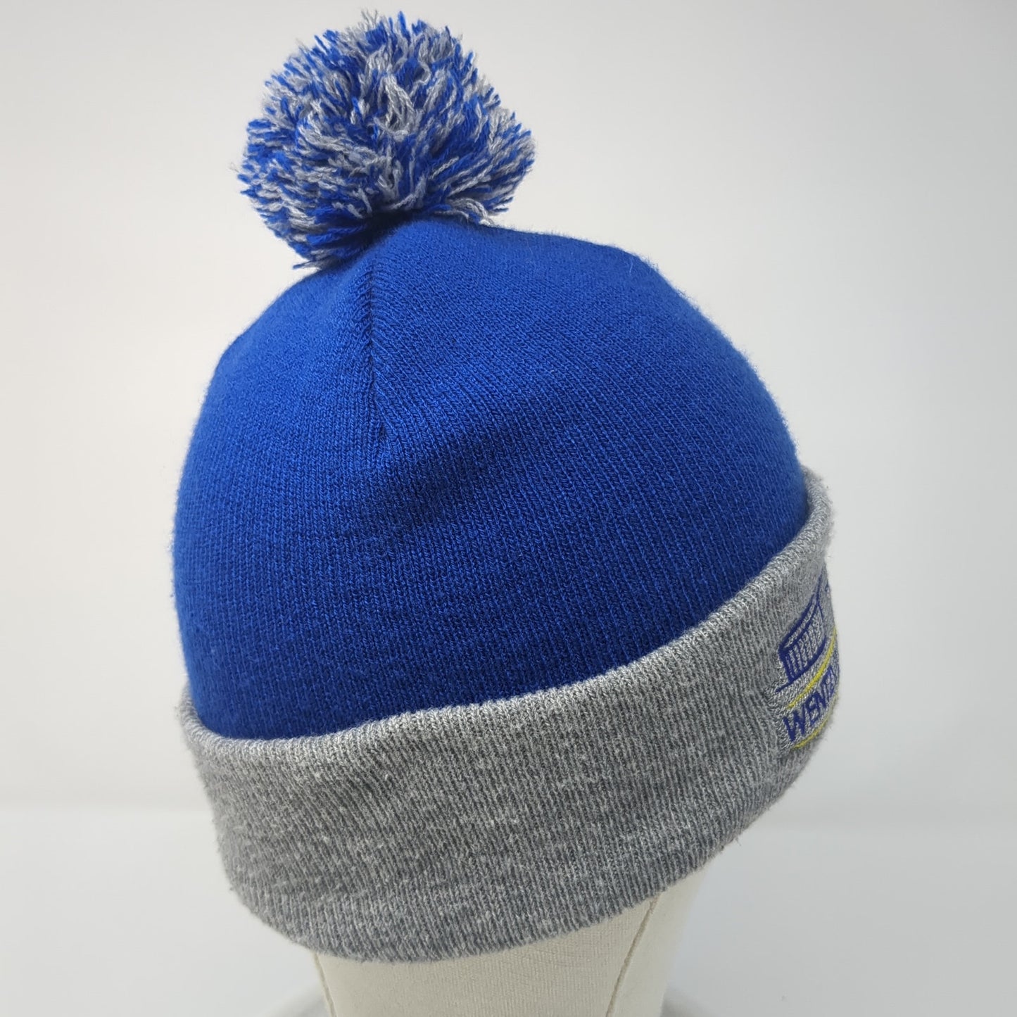 Wentzville Ice Arena Pom Pom Knit Beanie Hat Blue One Size Embroidered