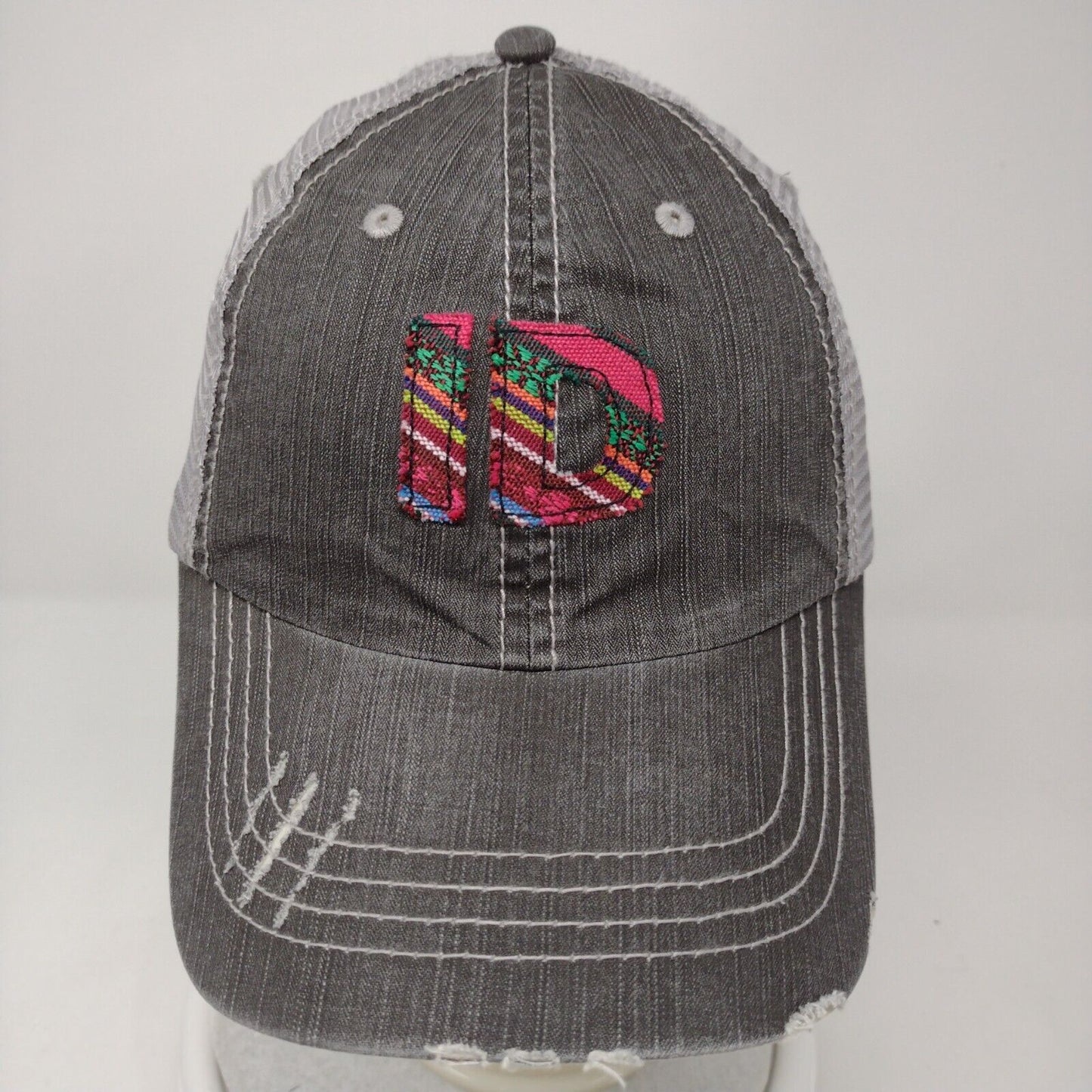 ID Patch Strapback Mesh Back Trucker Hat Gray OSFA Adjustable Idaho HG