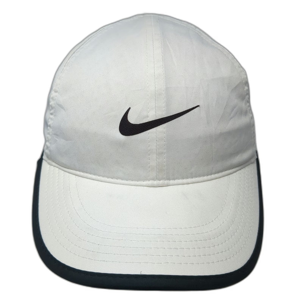 Nike Baseball Cap White One Size Featherlight Dri-Fit Strapback Running Hat