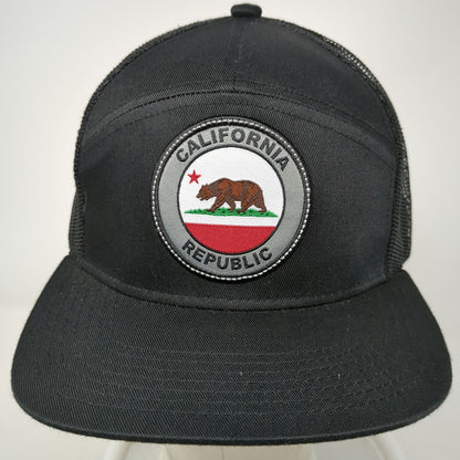 Zion Trucker Hat Black One Size California Republic Patch Mesh Back Snapback