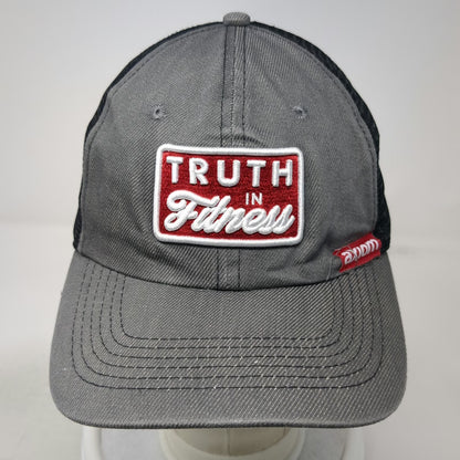 Brand Gray Trucker Hat One Size Black Red Truth In Fitness Patch Mesh
