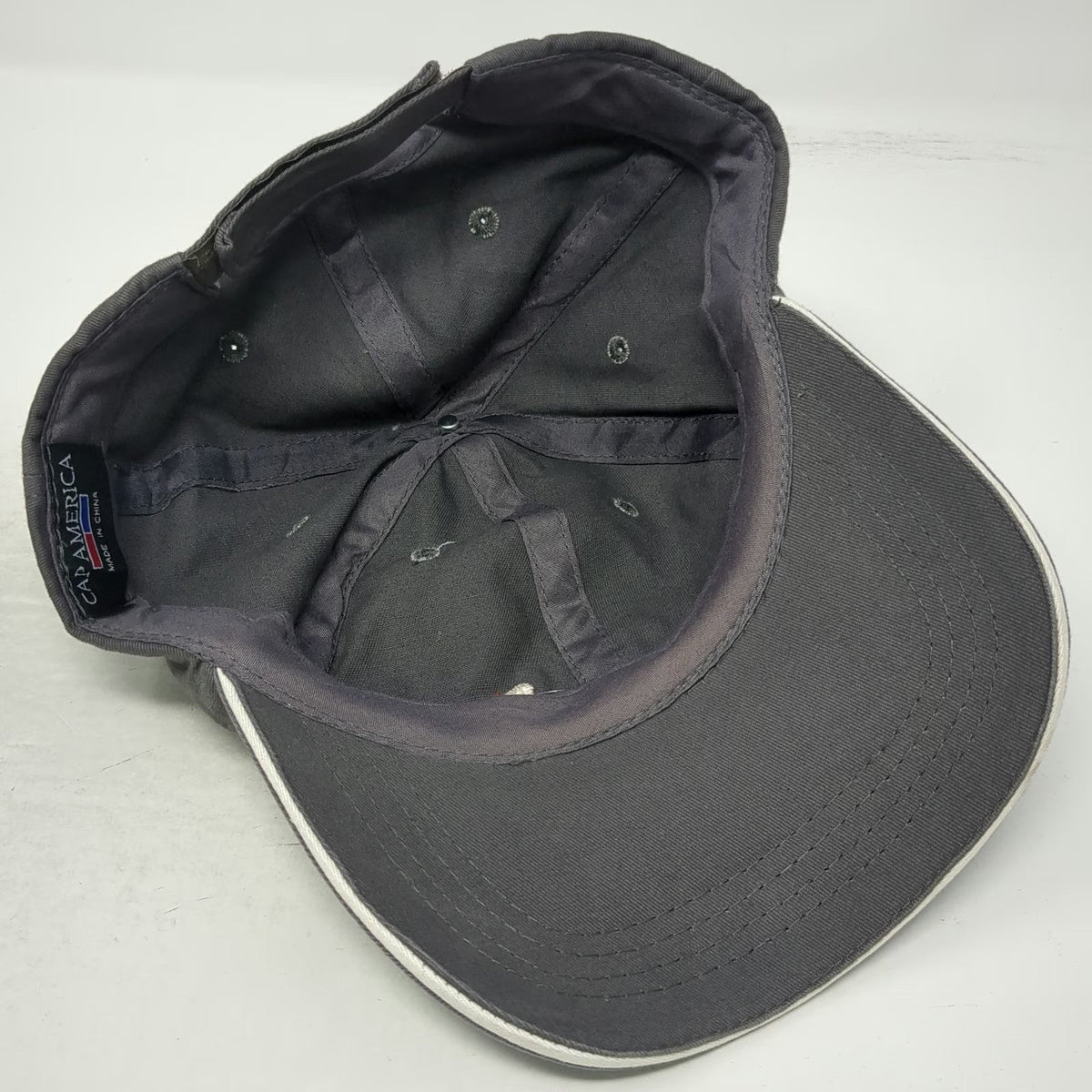 Cap America Baseball Cap Gray One Size BMC Logo Embroidered Cotton Strapback hat
