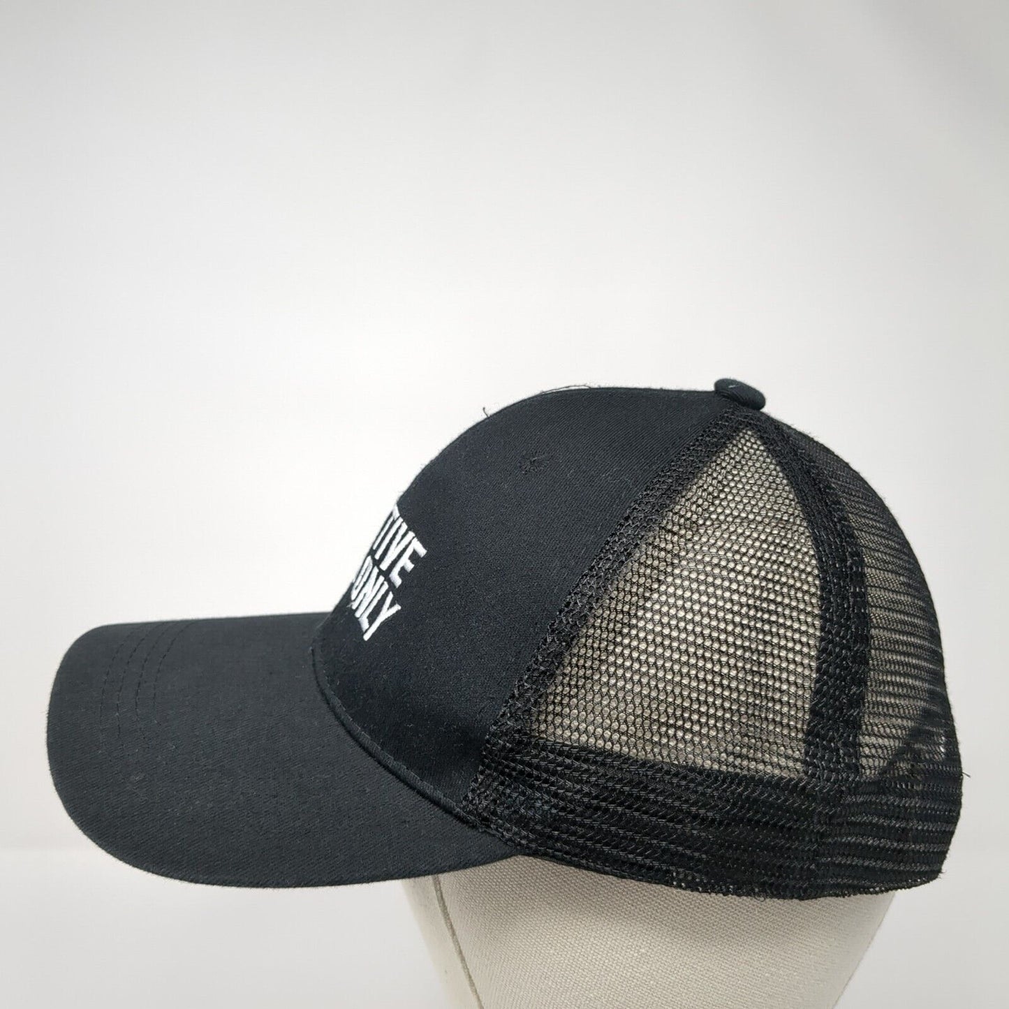 Positive Vibes Only Snapback Trucker Hat Black OS Adjustable Embroidered Mesh