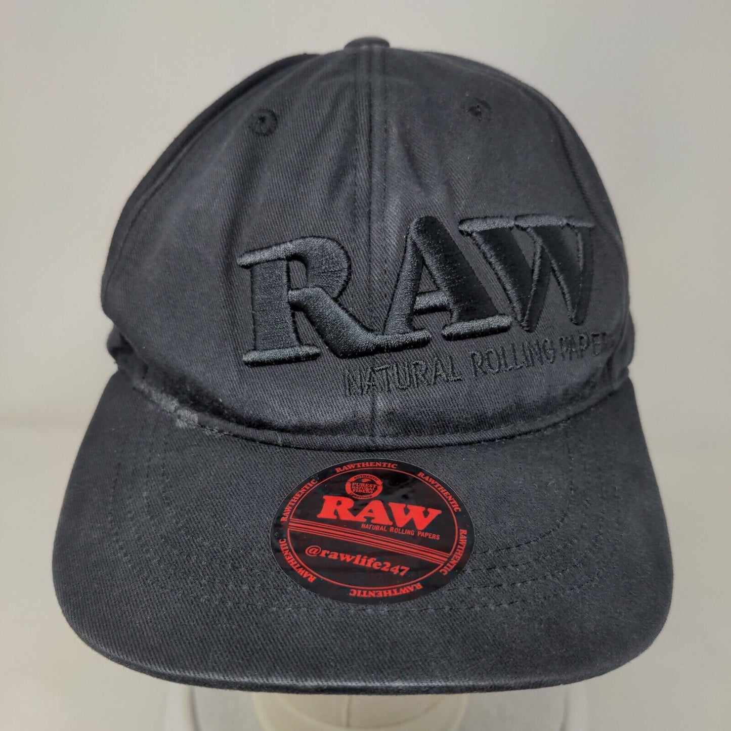 Raw Natural Rolling Papers Snapback Hat Black One Size Embroidered