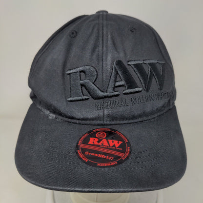 Raw Natural Rolling Papers Snapback Hat Black One Size Embroidered