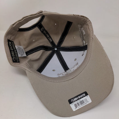 Rocking R Campers LLC Strapback Hat Tan One Size Dri-Duck Embroidered