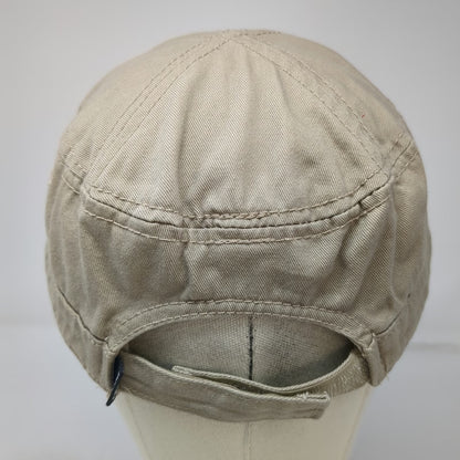 Ouray Army Cap Beige One Size Kodiak Alaska Strapback Cotton Hat Shield 59