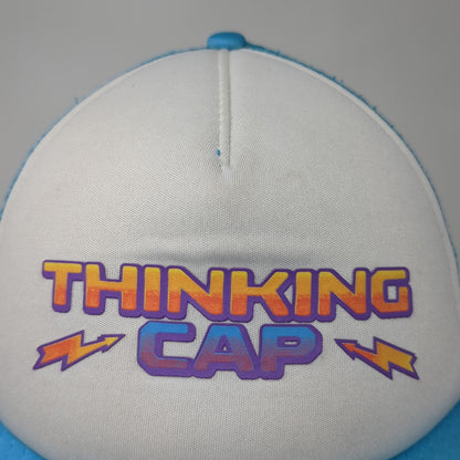 Thinking Cap Snapback Trucker Hat Blue One Size Mesh Back Stranger Things