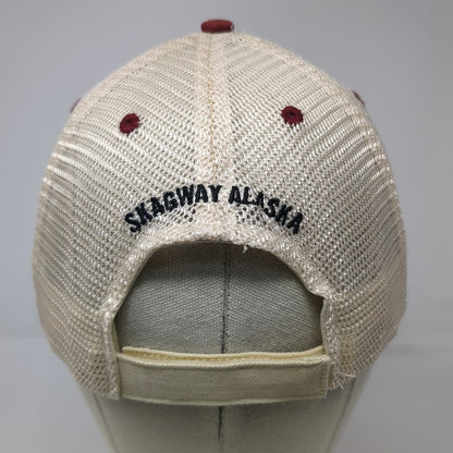 W.P.&Y.R. Baseball Cap Red One Size Skagway Alaska Mesh Patch 1898 Mountains Hat