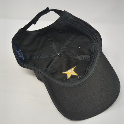 U.S. Army Strapback Hat Black One Size Adjustable Solid Embroidered