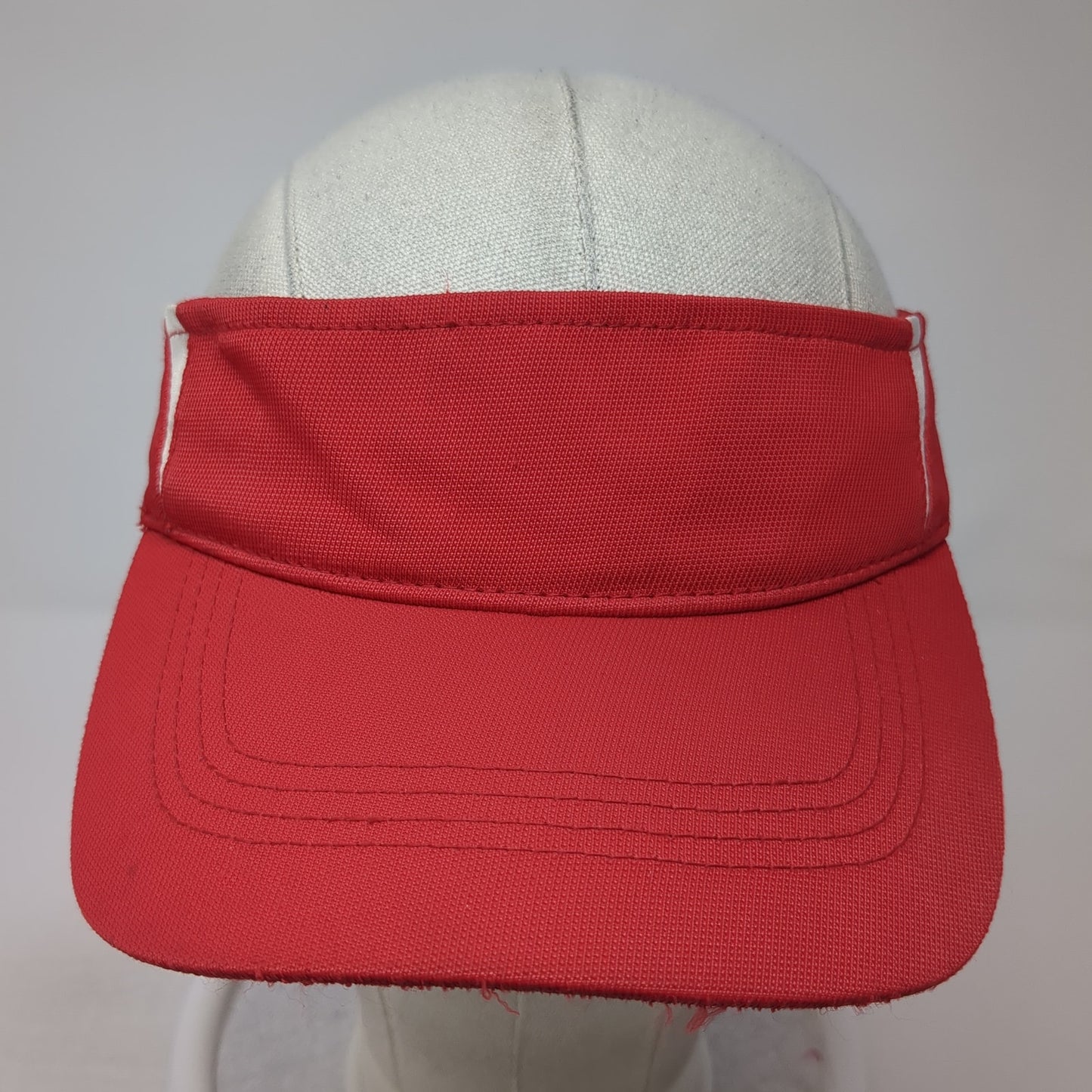 Sport-Tek Strapback Visor Hat Red One Size Adjustable Solid Blank