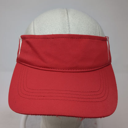 Sport-Tek Strapback Visor Hat Red One Size Adjustable Solid Blank
