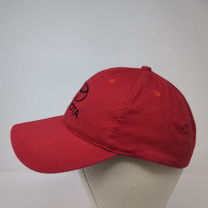 Toyota Strapback Baseball Cap Red One Size Adjustable Embroidered 6 Panel AMC