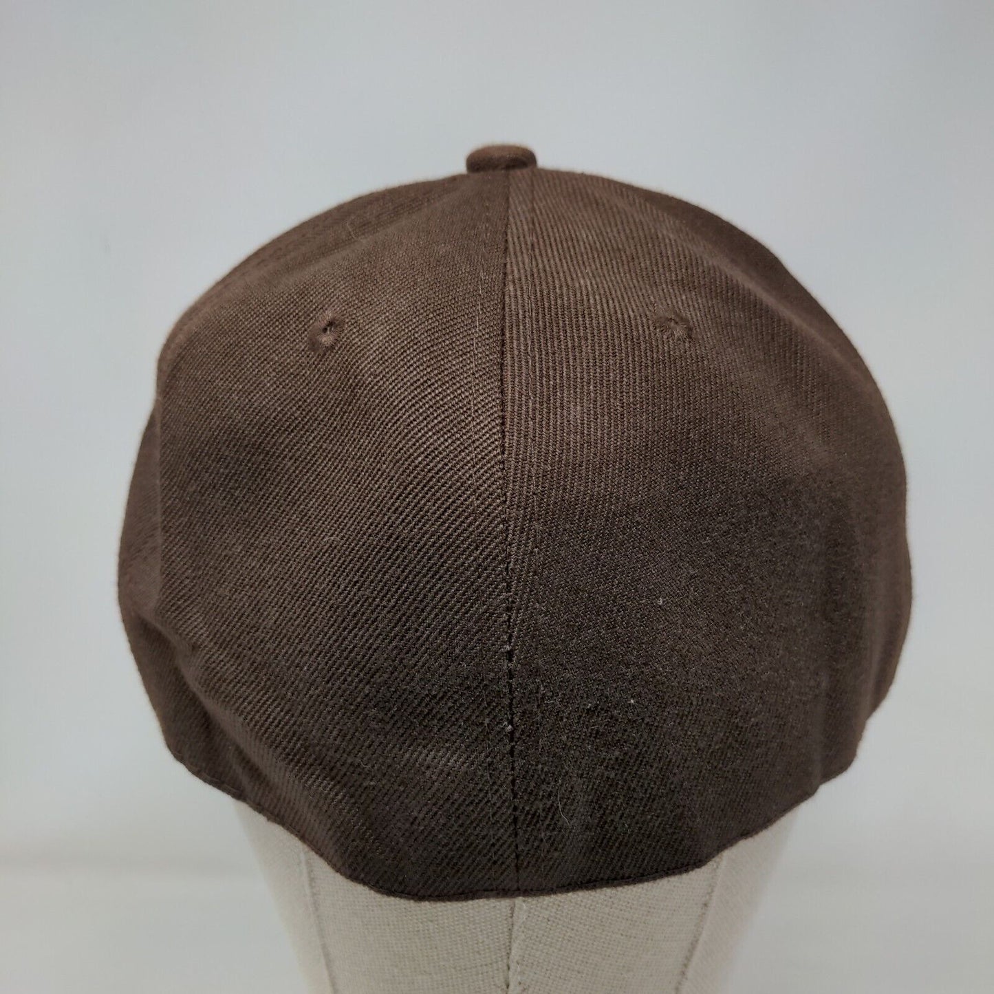 Unbranded Fitted Hat Brown Size 7 3/4 Premium Fits Vented Holes 6 Panel Blank