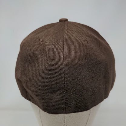 Unbranded Fitted Hat Brown Size 7 3/4 Premium Fits Vented Holes 6 Panel Blank