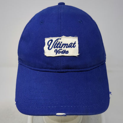Ultimat Vodka Baseball Cap Blue One Size Distressed Frayed Patch Slideback Hat
