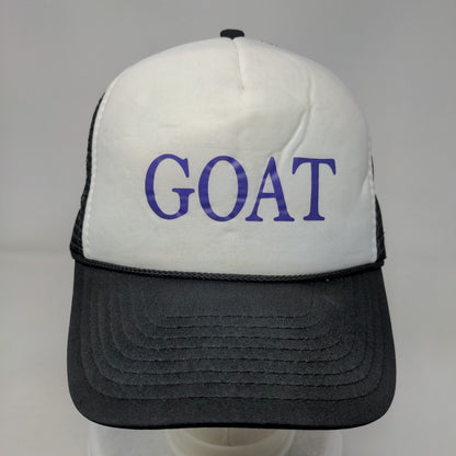Goat Snapback Mesh Back Rope Trucker Hat Black One Size Colorblock