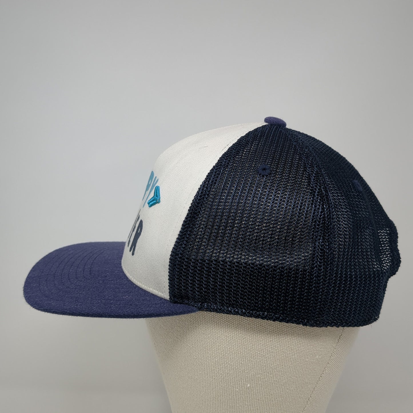 Happy Camper Trucker Hat Blue One Size Adjustable Mesh Back Outdoor Research