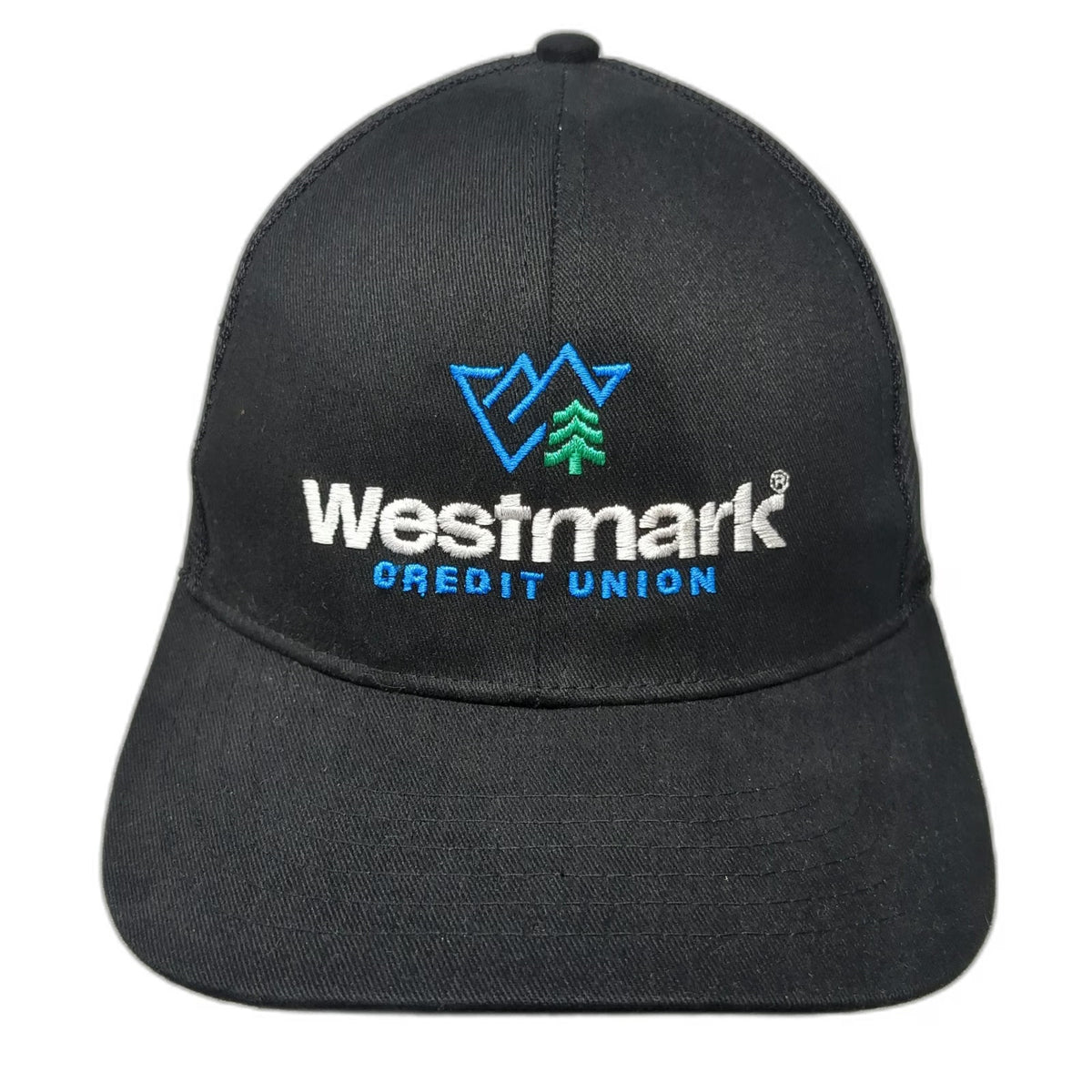 Westmark Credit Union Trucker Hat Black White Blue One Size Mesh Back Snapback