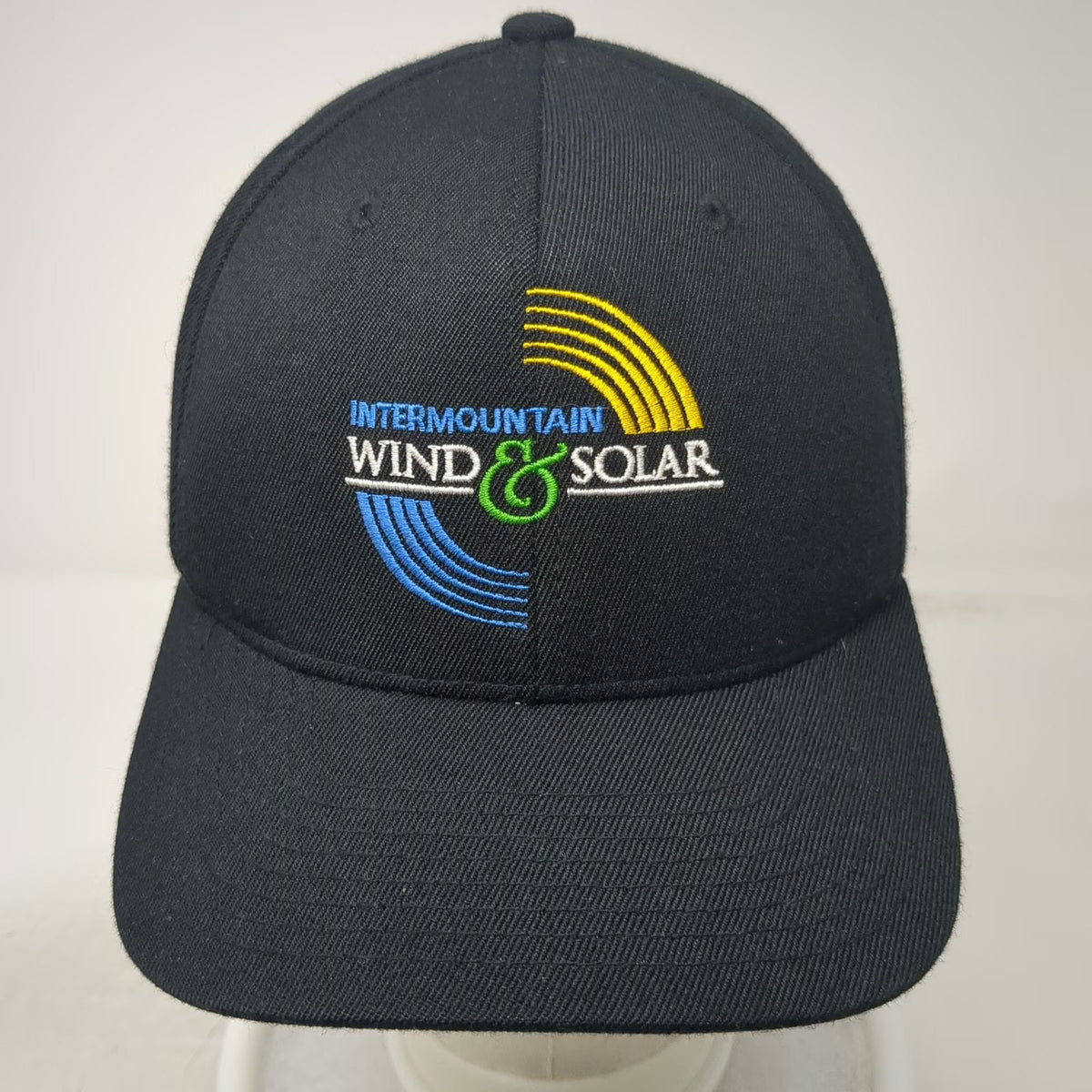Flexfit Baseball Cap Black XL Intermountain Wind & Solar Logo Hat Embroidered