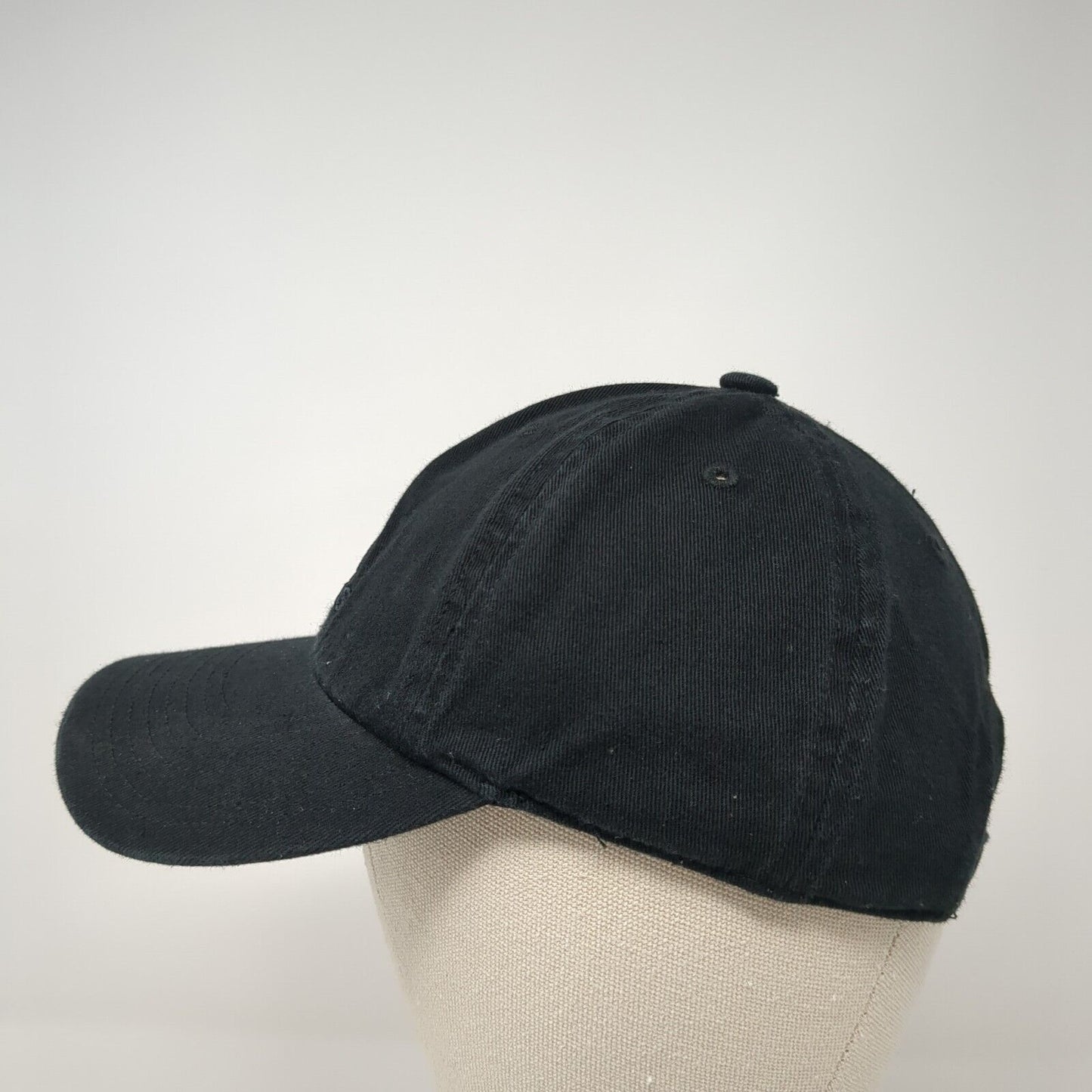 Adidas Slideback Hat Black One Size Adjustable 3 Stripes Logo Embroidered