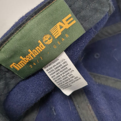 Timberland Baseball Cap Blue One Size Wool Suede Tree Logo American Eagle Hat
